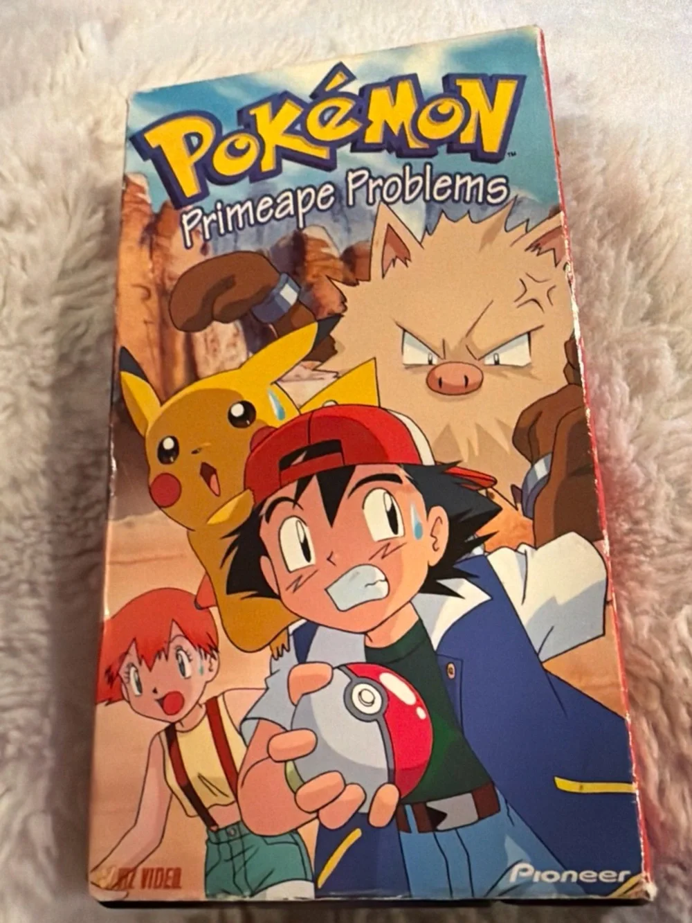 Primeape Problems VHS Cover — Red, Blue, Yellow Artwork